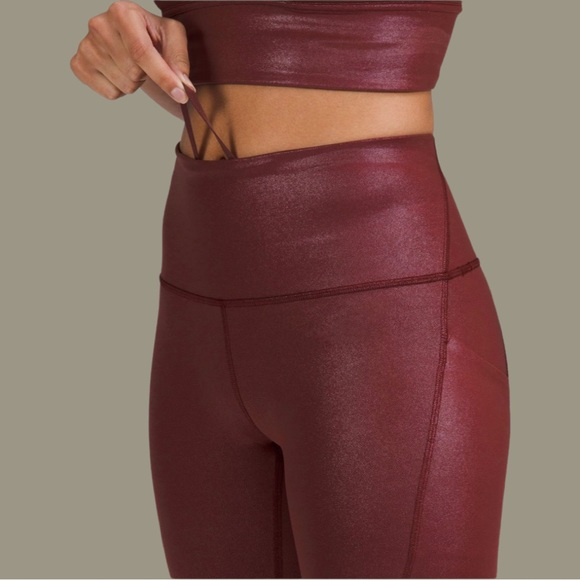 Lululemon Wunder Train High-Rise Tight with Pockets 25” Foil Leggings- Rare Find - Picture 10 of 13